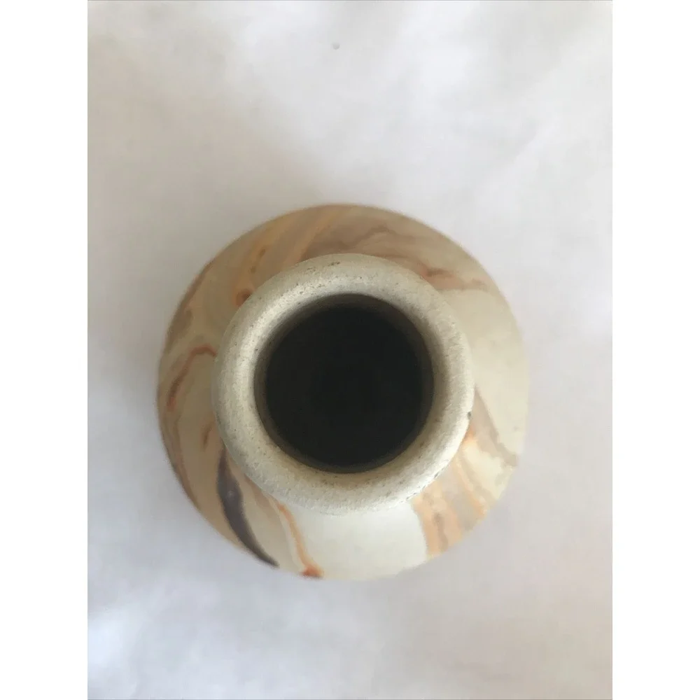 Nemadji Pottery‎ Art Pottery Bud Vase multi swirl signed